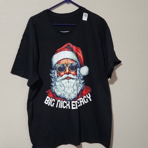 Big Nick Energy graphic tshirt size 2xl black graphic tshirt Santa Christmas new - Picture 1 of 7